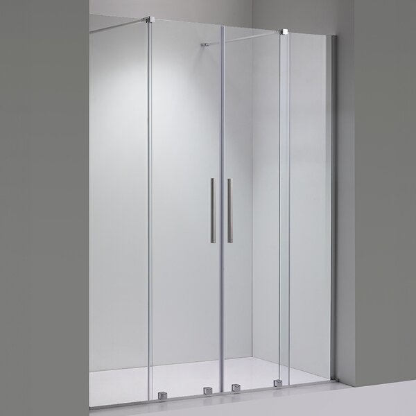 BPS-koupelny Posuvné sprchové dveře ASTRA CH DUO 140 chrom/transparent pro instalaci do niky - bez vaničky
