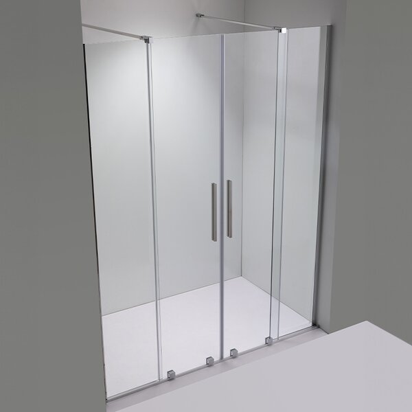 BPS-koupelny Posuvné sprchové dveře ASTRA CH DUO 140 chrom/transparent pro instalaci do niky - bez vaničky