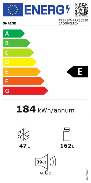 Lednice SNAIGE FR24SM-PRR50E + 5 let záruka po registraci