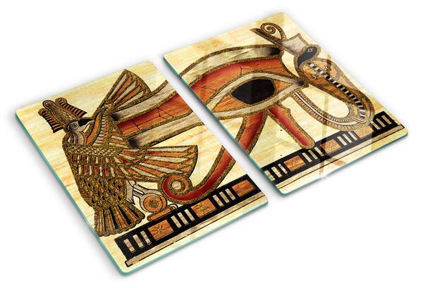 Skleněná krájecí deska Motiv egyptských hieroglyfů ddk-nr-wm-00007781