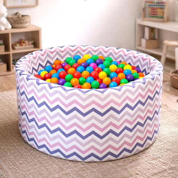 Aga Suchý bazén 90x40 cm s míčky ZigZag Barevný