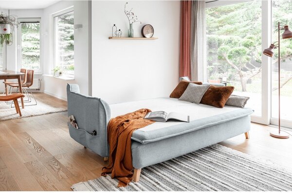 Světle šedá rozkládací pohovka 225 cm Charming Charlie – Miuform
