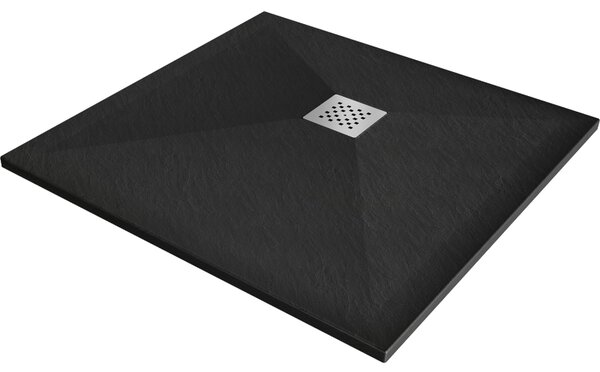 Mexen Stone+ kompozitní sprchová vanička čtvercová 70 x 70 cm, černá - 44707070