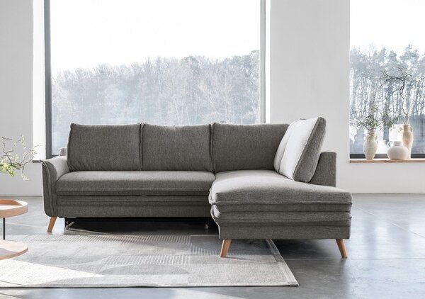 Šedá rozkládací rohová pohovka (pravý roh) Charming Charlie – Miuform