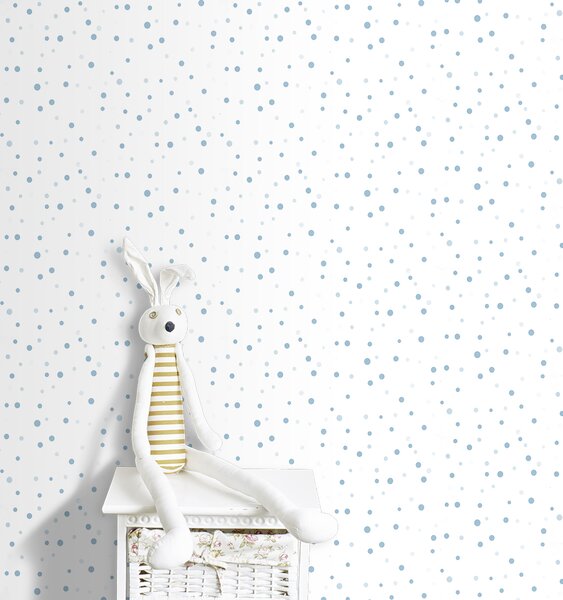 Modro-bílá vliesová tapeta s puntíky, 137-2, Sambori, ICH Wallcoverings