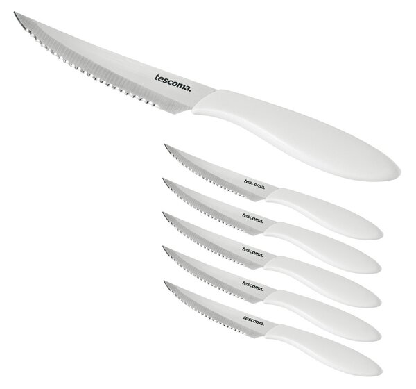 Nůž steakový PRESTO 12 cm, 6 ks, bílá