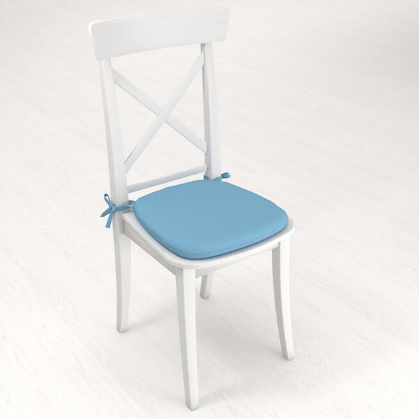 Biante Oblý podsedák Rongo RG-100 Světle modrý - 39x37x3 cm