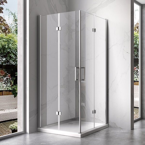 BPS-koupelny Čtvercový sprchový kout ZES KZ08D 100x100 chrom/transparent - bez vaničky