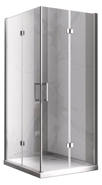 BPS-koupelny Čtvercový sprchový kout ZES KZ08D 100x100 chrom/transparent - bez vaničky
