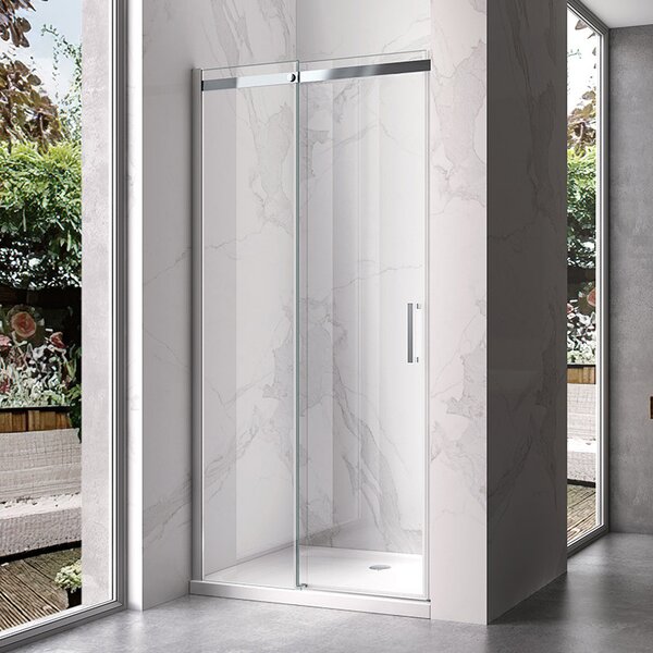 BPS-koupelny Posuvné sprchové dveře KZ09A 100 chrom/transparent pro instalaci do niky - bez vaničky