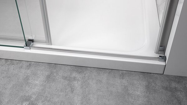 BPS-koupelny Posuvné sprchové dveře KZ09A 100 chrom/transparent pro instalaci do niky - bez vaničky