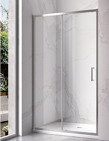 BPS-koupelny Posuvné sprchové dveře ZES KZ A 100 chrom/transparent pro instalaci do niky - bez vaničky
