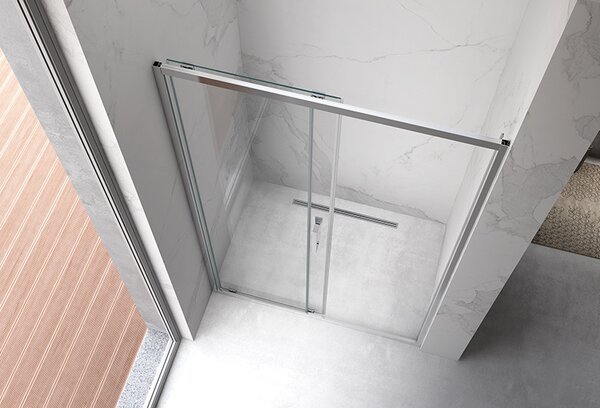BPS-koupelny Posuvné sprchové dveře ZES KZ A 100 chrom/transparent pro instalaci do niky - bez vaničky
