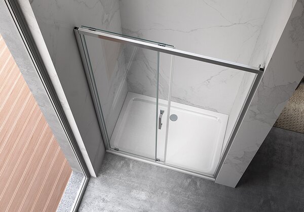 BPS-koupelny Posuvné sprchové dveře ZES KZ A 100 chrom/transparent pro instalaci do niky - bez vaničky