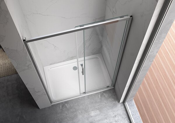 BPS-koupelny Posuvné sprchové dveře ZES KZ A 100 chrom/transparent pro instalaci do niky - bez vaničky