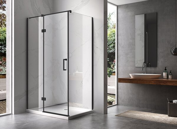 BPS-koupelny Obdélníkový sprchový kout ZES KZ03D BL 120x100 černá/transparent - bez vaničky
