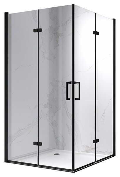 BPS-koupelny Obdélníkový sprchový kout ZES KZ12C BL 110x80 černá/transparent - bez vaničky