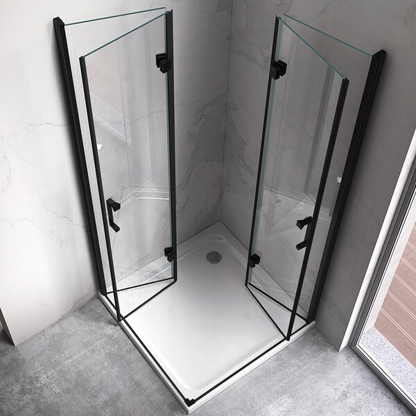 BPS-koupelny Obdélníkový sprchový kout ZES KZ12C BL 110x80 černá/transparent - bez vaničky