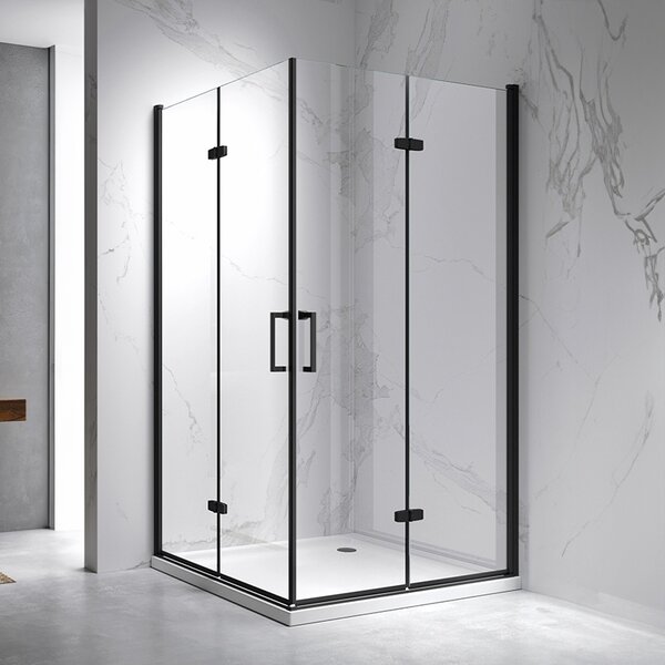 BPS-koupelny Obdélníkový sprchový kout ZES KZ12C BL 110x80 černá/transparent - bez vaničky