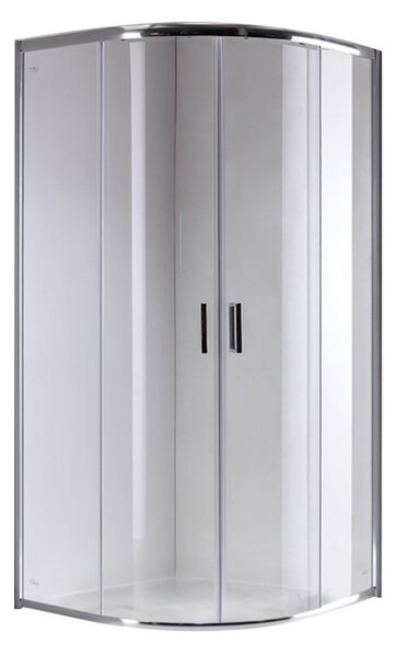 BPS-koupelny Čtvrtkruhový sprchový kout KZ94C 100x100 cm chrom/transparent + vanička SXL01A černá
