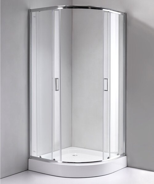 BPS-koupelny Čtvrtkruhový sprchový kout KZ94B 90x90 cm chrom/transparent + vanička SXL01B bílá