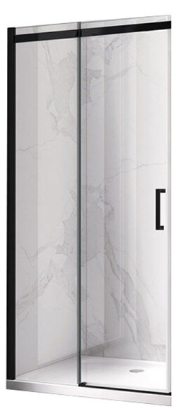 BPS-koupelny Posuvné sprchové dveře KZ09A BL 100 černá/transparent pro instalaci do niky - bez vaničky