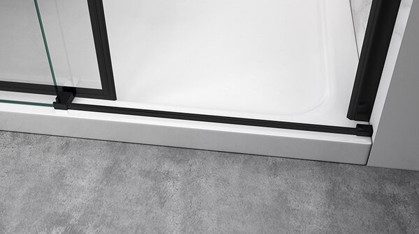 BPS-koupelny Posuvné sprchové dveře KZ09A BL 100 černá/transparent pro instalaci do niky - bez vaničky
