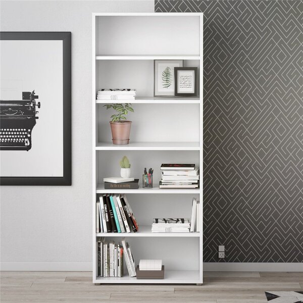 Bílá modulární knihovna 89x222 cm Prima – Tvilum
