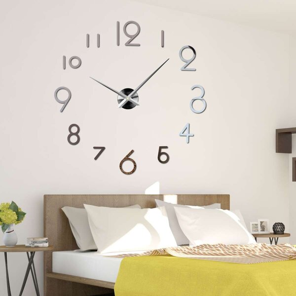 Nástěnné hodiny do obývacího pokoje | ELISKA: Zrcadlo SILVER Černá barva RAL 9005 80 cm 1166-107996 12S042