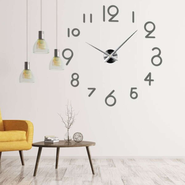 Nástěnné hodiny do obývacího pokoje | ELISKA: Zrcadlo SILVER Černá barva RAL 9005 80 cm 1166-107996 12S042