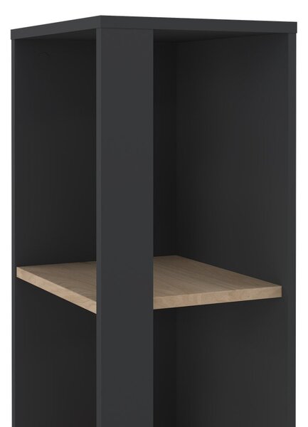 Knihovna v dekoru dubu v antracitovo-přírodní barvě 41x205 cm Sign – Tvilum