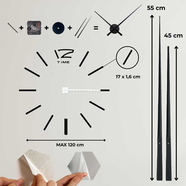 SENTOP | Moderní nástěnné hodiny 3D – Elegantní design pro váš domov I SENTOP 12SZ003S analogové