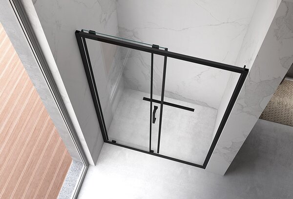 BPS-koupelny Posuvné sprchové dveře ZES KZ A BL 100 černá/transparent pro instalaci do niky - bez vaničky