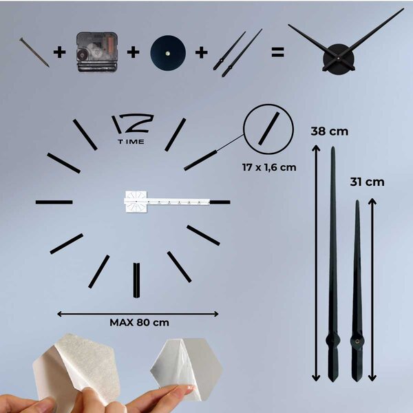 SENTOP | Moderní nástěnné hodiny 3D – Elegantní design pro váš domov I SENTOP 12SZ003S analogové