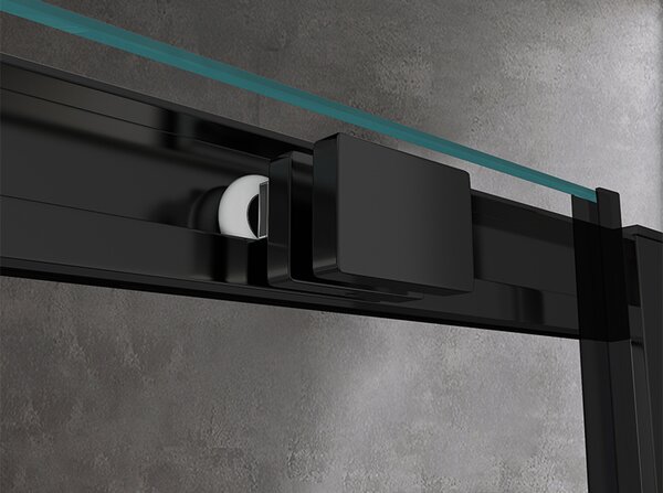 BPS-koupelny Posuvné sprchové dveře ZES KZ A BL 100 černá/transparent pro instalaci do niky - bez vaničky