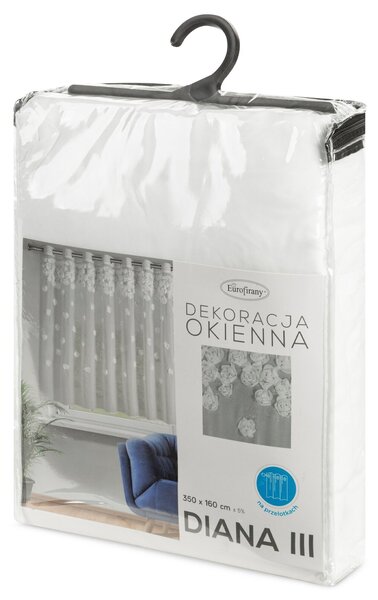 ZÁCLONA NA KROUŽCÍCH DIANA3 350X160 CM BÍLÁ