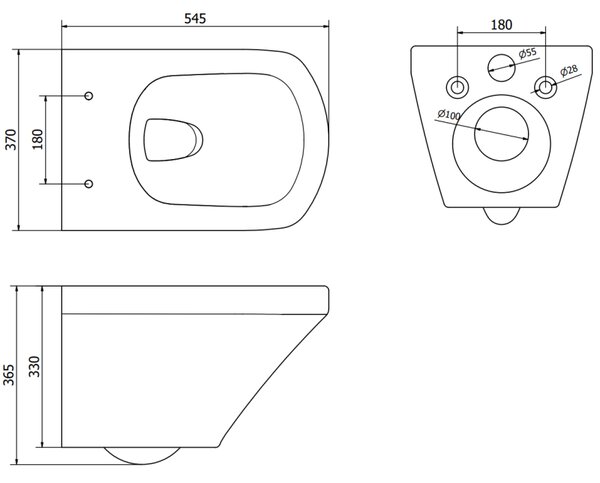 Mexen Vito Rimless WC mísa s pomalu padajícím tenkým sedátkem, duroplast, bílý lesk - 30174000