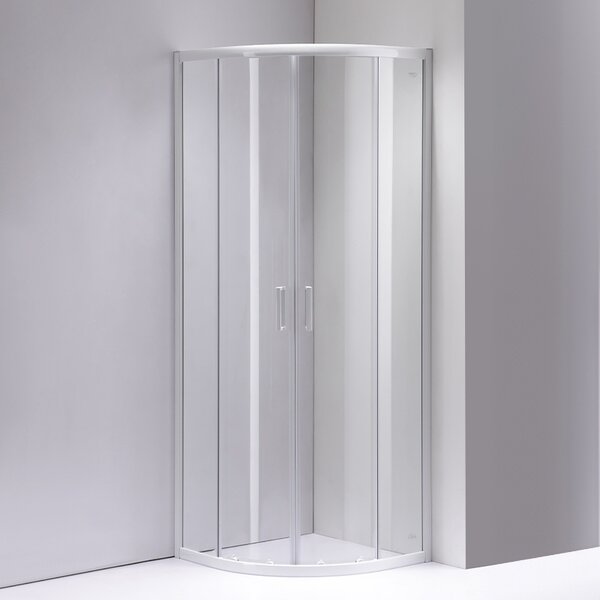 BPS-koupelny Čtvrtkruhový sprchový kout KZ94A 80x80 cm bílá/transparent + vanička SXL01A bílá