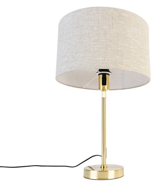 Stolní lampa zlatá nastavitelná se světle šedým stínítkem 35 cm - Parte