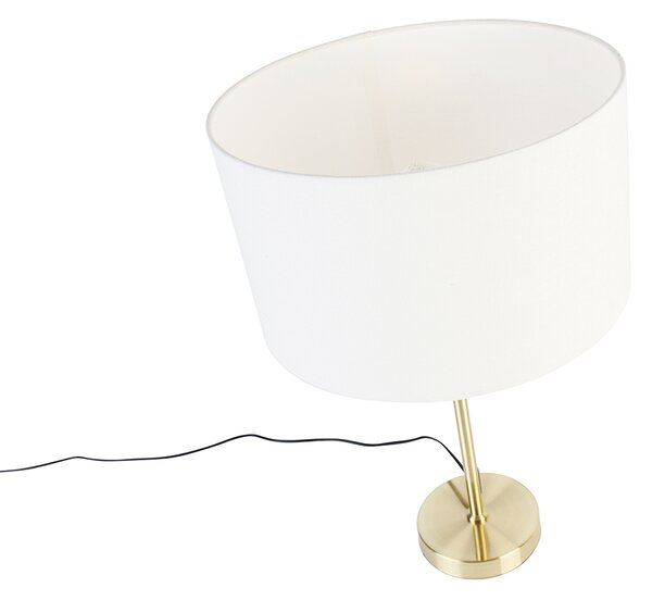 Stolní lampa zlatá nastavitelná s stínítkem bílým 35 cm - Parte