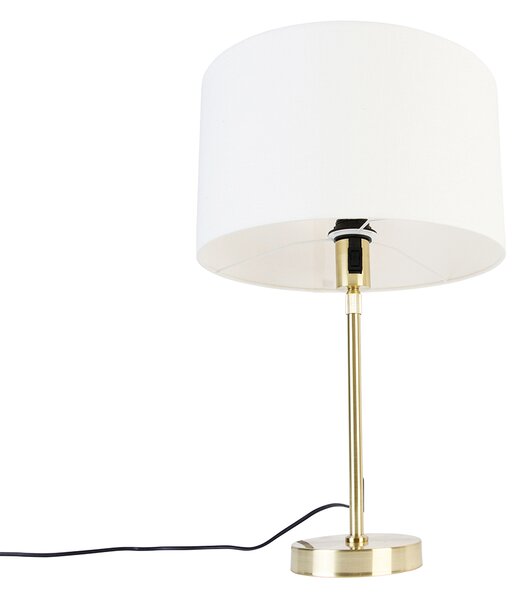 Stolní lampa zlatá nastavitelná s stínítkem bílým 35 cm - Parte