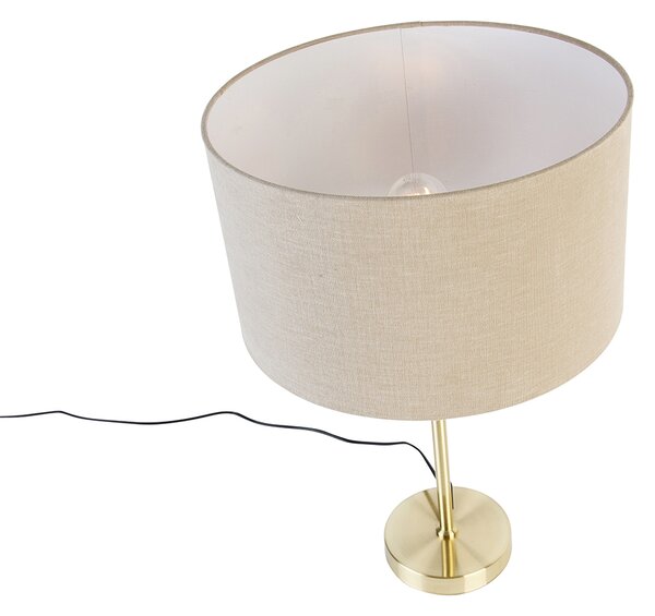 Stolní lampa zlatá nastavitelná s odstínem světle hnědá 35 cm - Parte