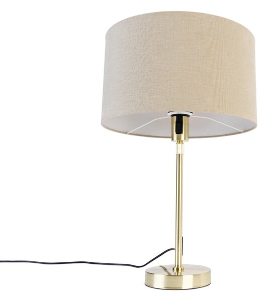 Stolní lampa zlatá nastavitelná s odstínem světle hnědá 35 cm - Parte