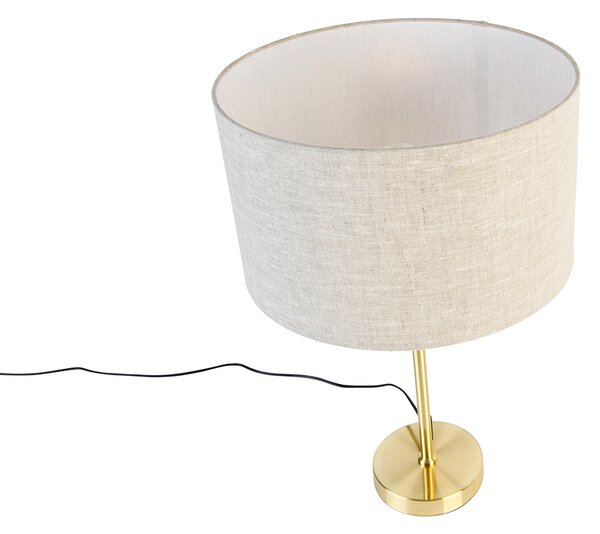 Stolní lampa zlatá nastavitelná se světle šedým stínítkem 35 cm - Parte
