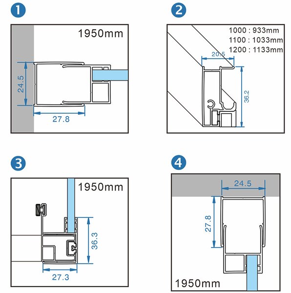 BPS-koupelny Obdélníkový sprchový kout ZES KZ103 BL 90x80 černá/transparent - bez vaničky