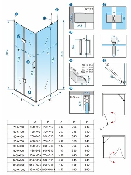 BPS-koupelny Čtvercový sprchový kout ZES KZ20D 100x100 chrom/transparent - bez vaničky