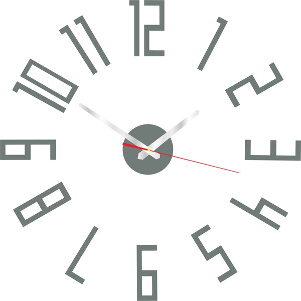 Stylové nástěnné hodiny do obývacího pokoje - PALLETE: Černá Ral 9005 Černé ručičky 2732-7326 X0018-Wall clock HEU-