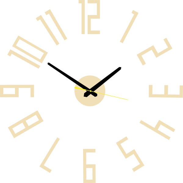Stylové nástěnné hodiny do obývacího pokoje - PALLETE: Černá Ral 9005 Černé ručičky 2732-7326 X0018-Wall clock HEU-