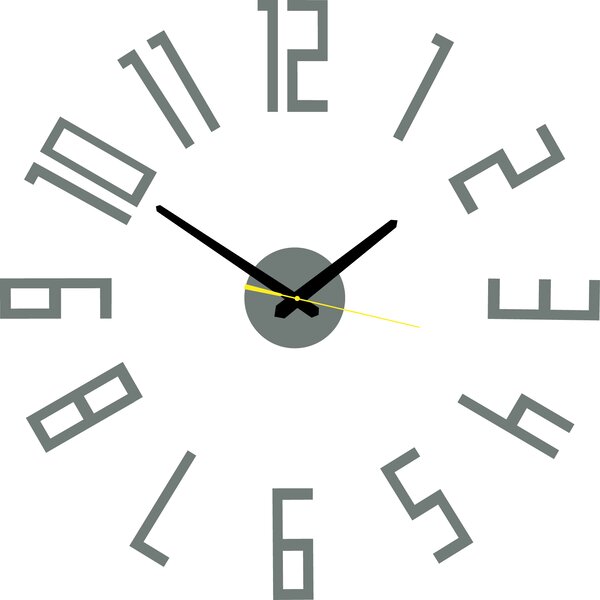 Stylové nástěnné hodiny do obývacího pokoje - PALLETE: Černá Ral 9005 Černé ručičky 2732-7326 X0018-Wall clock HEU-