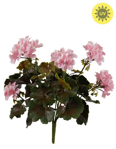 Umělá květina Geránium růžové venkovní, 38cm